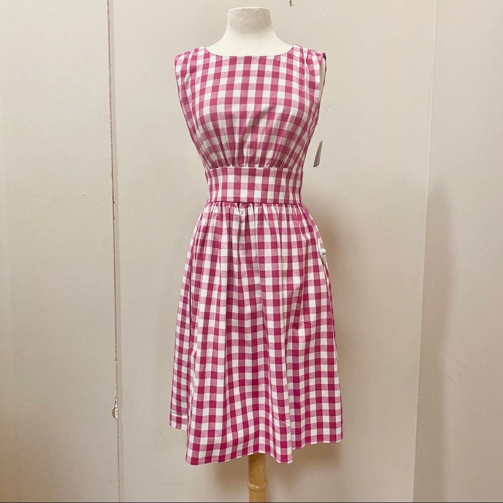 Vintage Repro Hot Pink Gingham 50s Dress Picnic